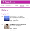 Spellista P4 Kronoberg där I see the sign är med