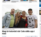 Bild på artikel i Lokaltidningen gällande Erika och hennes medverkan i musikalen Cats.
