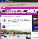 SR Blekinge Artikel om Erika som finalist till Svensktoppen nästa 2015 