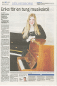 Bild på artikel i Sölvesborgstidningen gällande Erika och hennes medverkan i musikalen Cats.