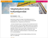 Artikel i VXOnews - Växjöstudent årets kulturstipendiat